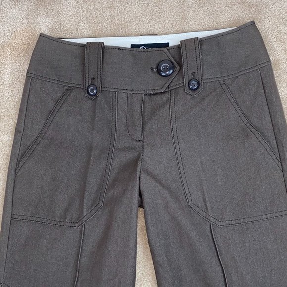 Sharagano Brown Wide Leg Pleat Crop Pants 6 - Picture 2 of 7